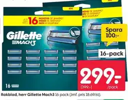 Rusta Rakblad, herr Gillette Mach3 erbjuda