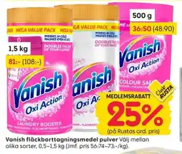 Rusta Vanish fläckborttagningsmedel pulver erbjuda