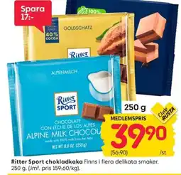 Rusta Ritter Sport chokladkaka erbjuda