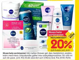 Rusta Nivea hela sortimentet erbjuda