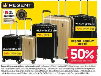 Rusta Regent Premium kabin- och resväskor erbjuda