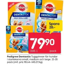 Rusta Pedigree Dentastix erbjuda
