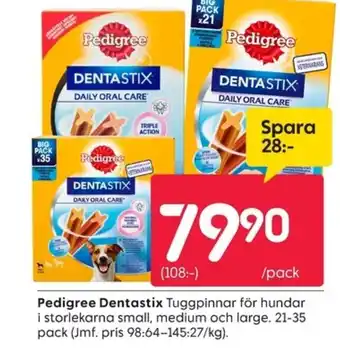 Rusta Pedigree Dentastix erbjuda