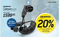 thansen 20% PÅ ALLA LADDKABLAR FÖR ELBILAR FRÅN INFERNO erbjuda