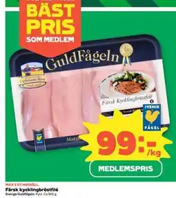 Coop Färsk kycklingbröstfilé, Medlemspris erbjuda