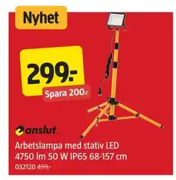 Jula Arbetslampa med stativ LED 4750 lm 50 W IP65 68-157 cm erbjuda