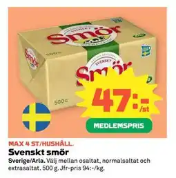 Coop Svenskt smör, Medlemspris erbjuda