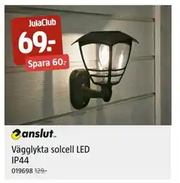 Jula Vägglykta solcell LED IP44, Medlemspris erbjuda