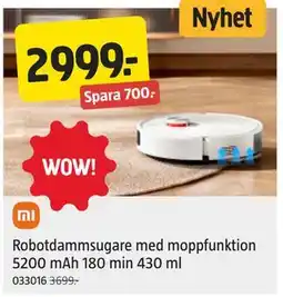Jula Robotdammsugare med moppfunktion 5200 mAh 180 min 430 ml erbjuda