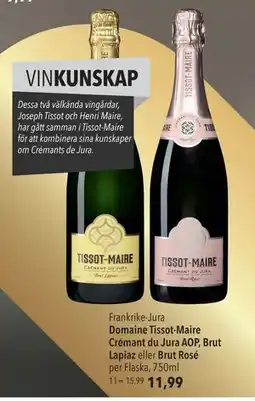 Citti Domaine Tissot-Maire Crémant du Jura AOP, Brut Lapiaz eller Brut Rosé, EUR 11.99 erbjuda