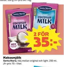 Coop Kokosmjölk erbjuda