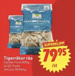 Nya Pulsen GARDEN FOOD Tigerräkor råa erbjuda
