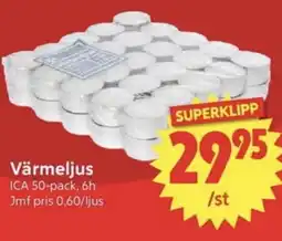 Nya Pulsen ICA Värmeljus erbjuda