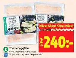 ICA Kvantum ROYAL GREENLAND Torskryggfilé erbjuda