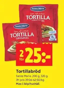 ICA Kvantum SANTA MARIA Tortillabröd erbjuda
