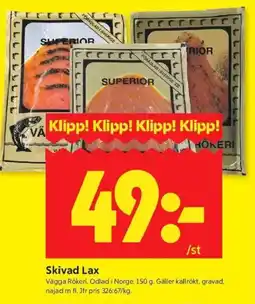 ICA Kvantum Skivad lax erbjuda