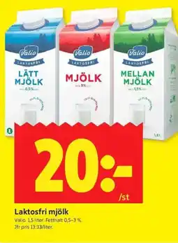 ICA Kvantum VALIO Laktosfri mjölk erbjuda