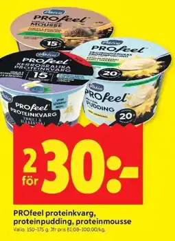 ICA Kvantum VALIO Profeel proteinkvarg, proteinpudding, proteinmousse erbjuda
