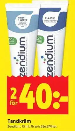 ICA Kvantum ZENDIUM Tandkräm erbjuda