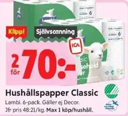 ICA Kvantum LAMBI Hushållspapper classic erbjuda