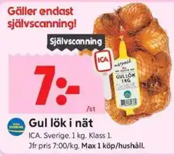 ICA Kvantum ICA Gul lök i nät erbjuda