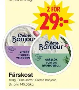 Matöppet Färskost erbjuda