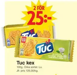 Matöppet Tuc kex erbjuda