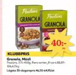 Hemköp Granola, Müsli erbjuda