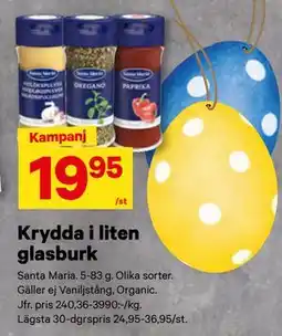 City Gross Krydda i liten glasburk erbjuda
