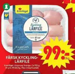 ICA Maxi Färsk kyckling- lårfilé erbjuda