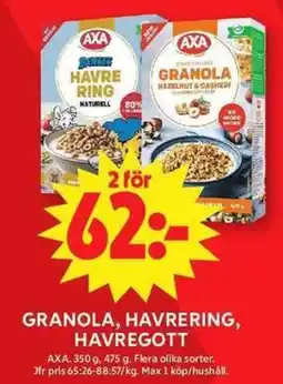 ICA Maxi Granola, havrering, havregott erbjuda