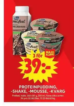 ICA Maxi Proteinpudding, -shake, -mousse, -kvarg erbjuda
