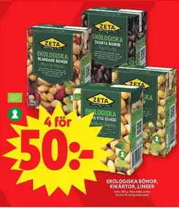 ICA Maxi Ekologiska bönor, kikärtor, linser erbjuda