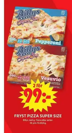 ICA Maxi Fryst pizza super size erbjuda