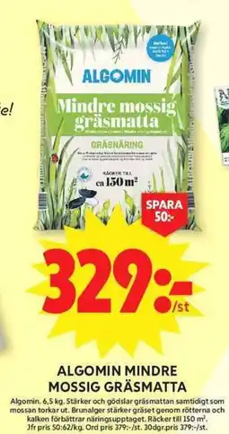 ICA Maxi Algomin mindre mossig gräsmatta erbjuda