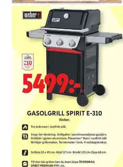 ICA Maxi Gasolgrill spirit e-310 weber. erbjuda