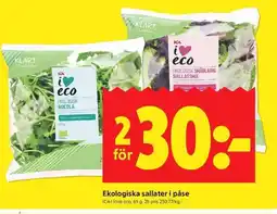 ICA Kvantum ICA Ekologiska sallater i påse erbjuda