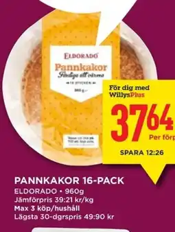 Willys ELDORADO Pannkakor 16-pack erbjuda
