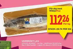 Willys Varmrökt lax erbjuda