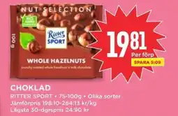 Willys RITTER SPORT Choklad erbjuda
