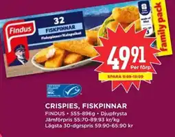 Willys FINDUS Crispies, fiskpinnar erbjuda