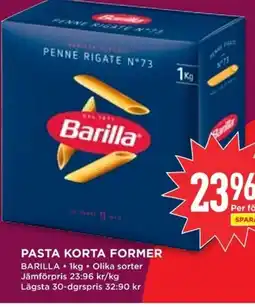 Willys BARILLA Pasta korta former erbjuda