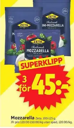 ICA Supermarket ZETA Mozzarella erbjuda