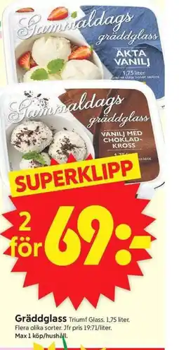 ICA Supermarket Triumf Glass Gräddglass erbjuda