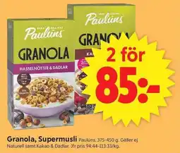 ICA Supermarket Paulúns Granola, Supermusli erbjuda