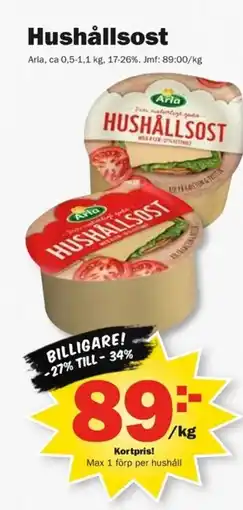 Pekås Arla Hushållsost erbjuda