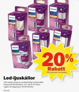 Pekås PHILIPS Led-ljuskällor erbjuda