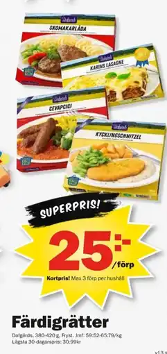 Pekås Dafgårds Färdigrätter erbjuda