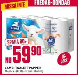 ÖoB LAMBI TOALETTPAPPER erbjuda