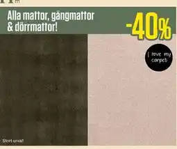 ÖoB Alla mattor, gångmattor & dörrmattor! erbjuda